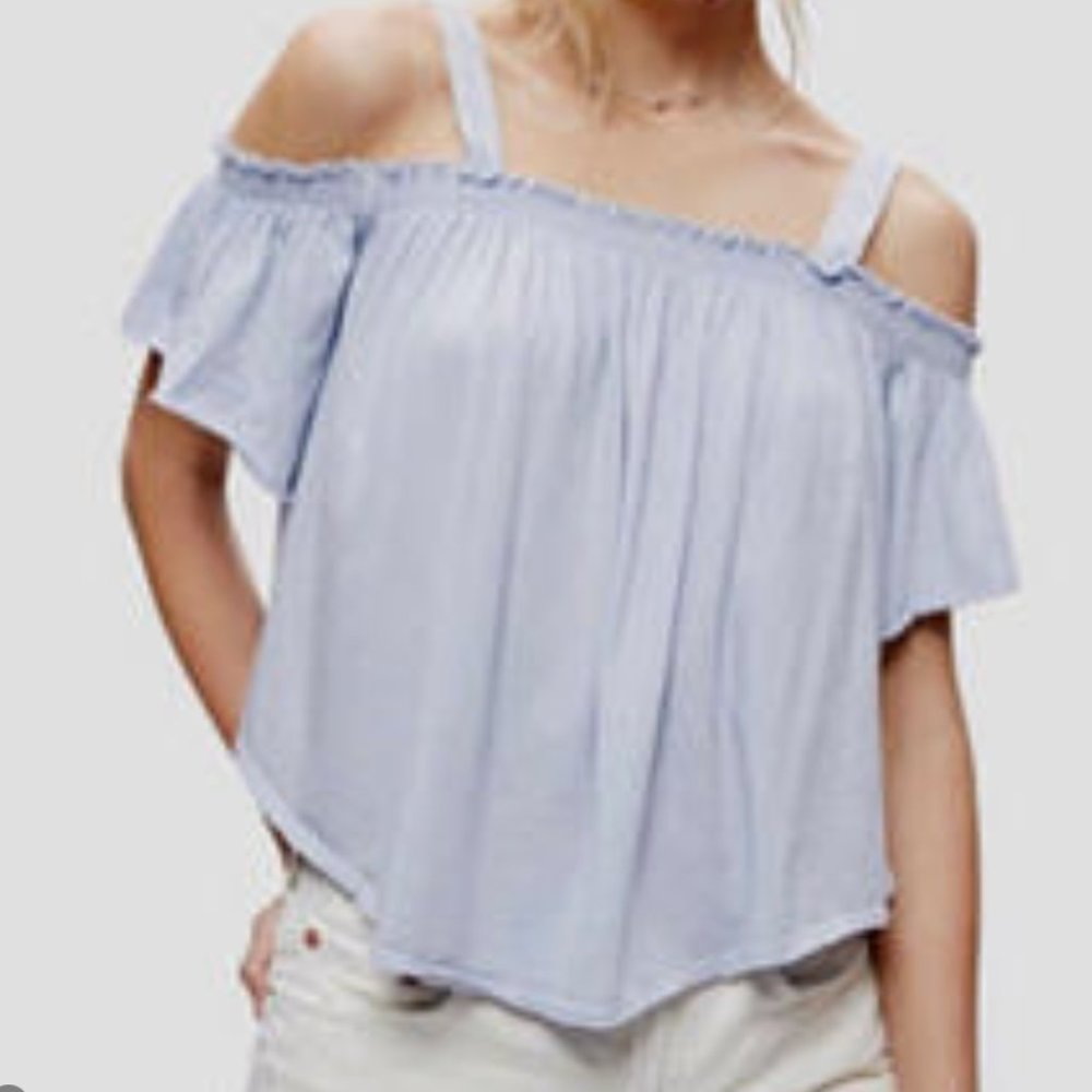 Free People Darling Off-The-Shoulder Short Sleeve Blouse